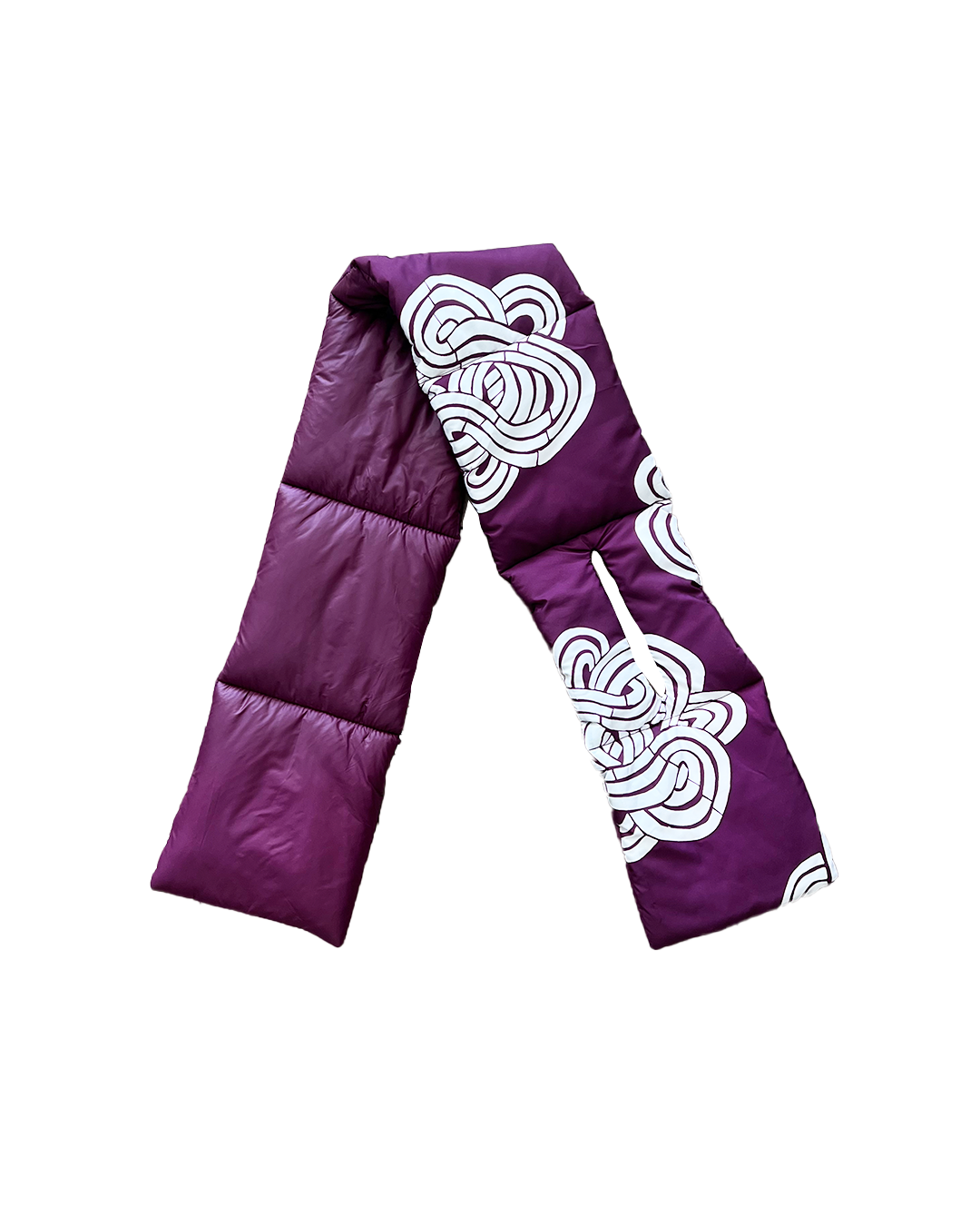 Burgundy Infinity Knots Puffer Scarf | Colorful Winter | cukimber designs