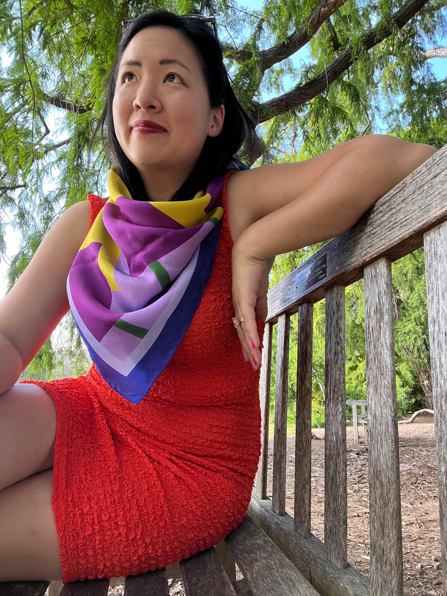 Purple Bloc Party Silk Twill Scarf - cukimber designs