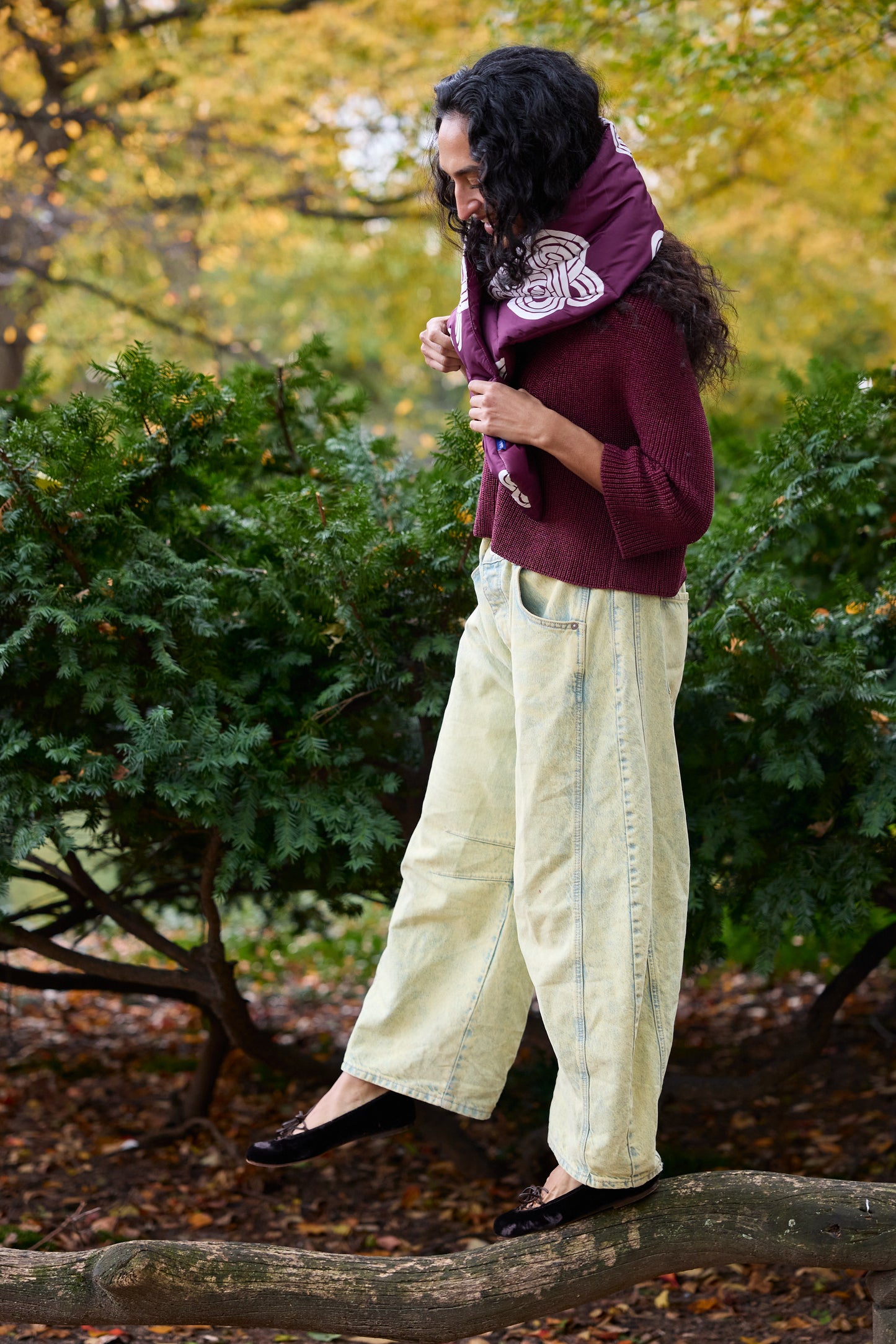 Burgundy Infinity Knots Puffer Scarf | Colorful Winter | cukimber designs