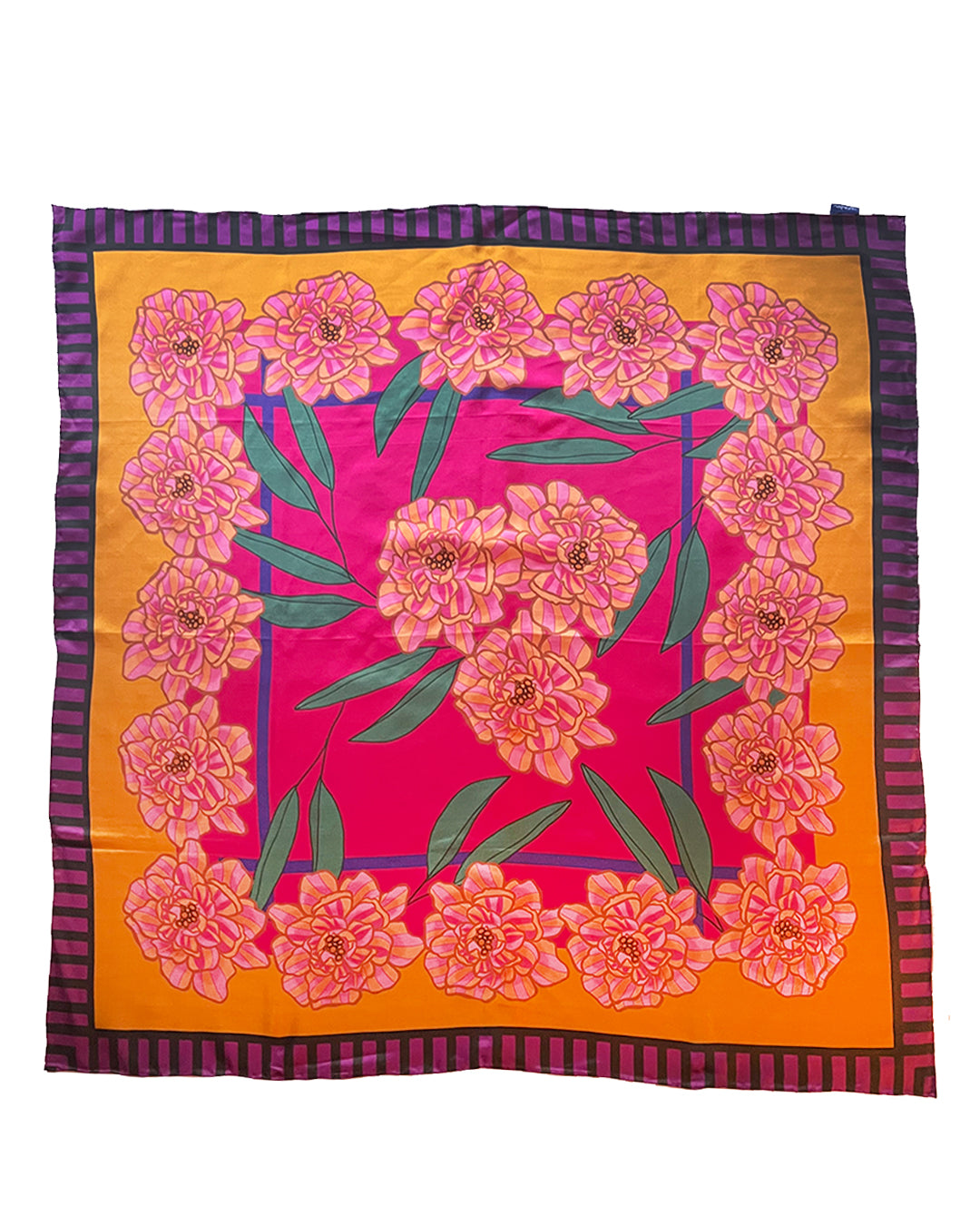 Orange Peony Silk Twill Scarf - cukimber designs