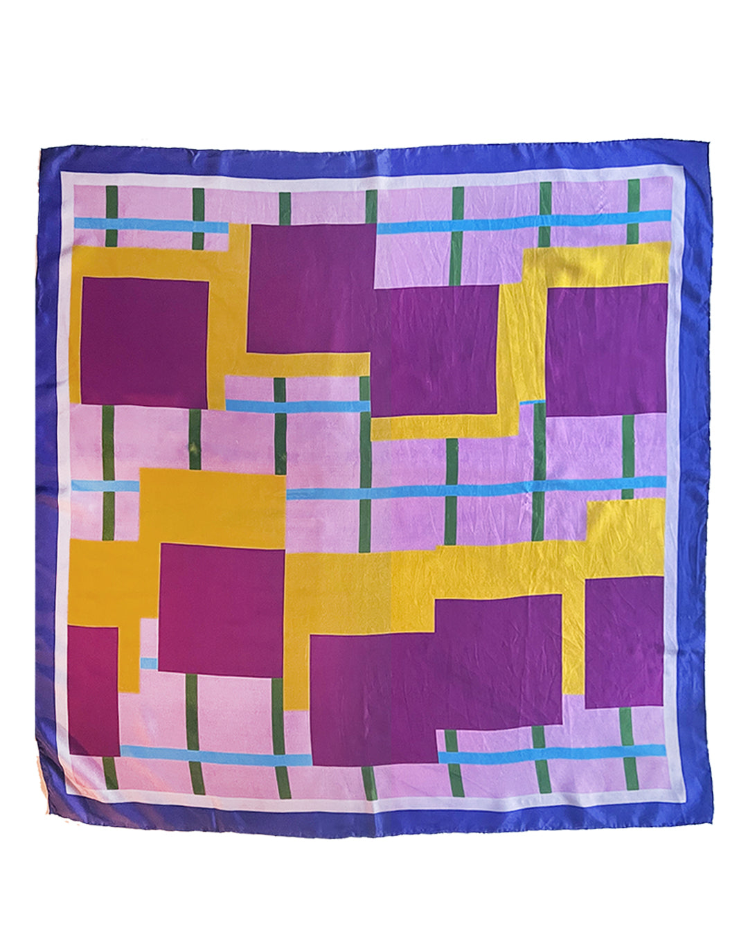 Purple Bloc Party Silk Twill Scarf - cukimber designs