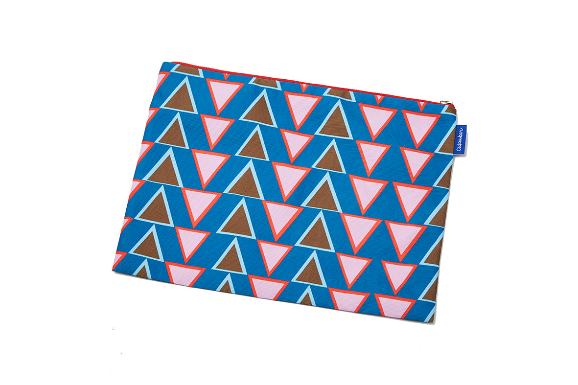 Stacked Triangles Medium Waterproof Nylon Pocket