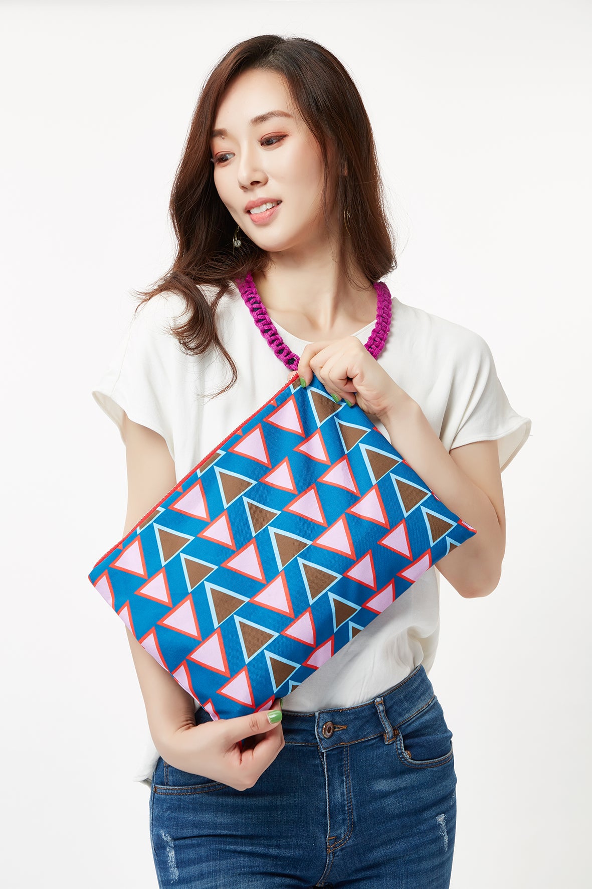 Stacked Triangles Nylon Bag cukimber 