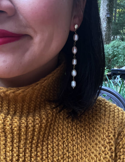 Semifine White Pearl Dangle Earrings | cukimber designs