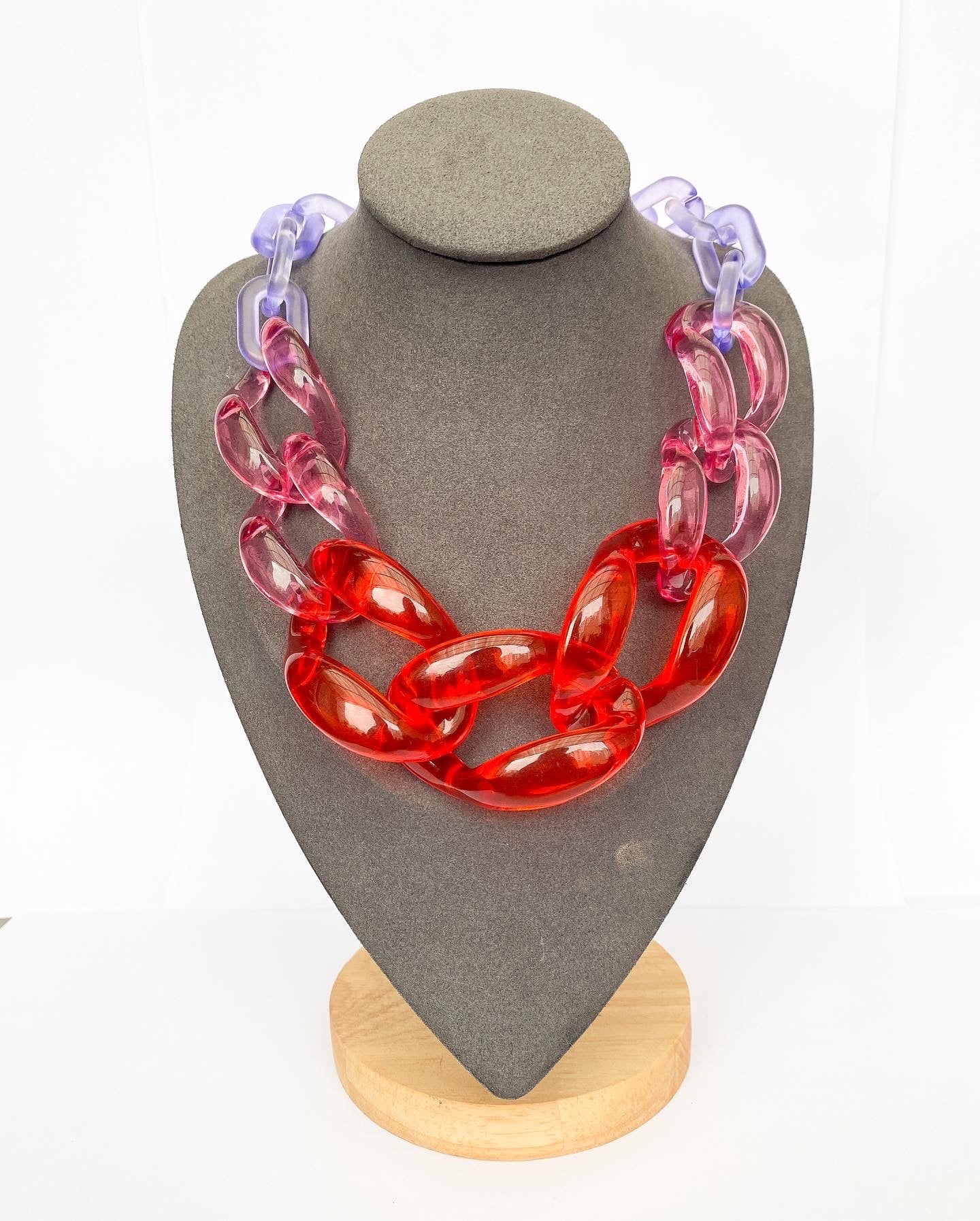 Infinite Colors Necklace - Opaque Red Pink Purple