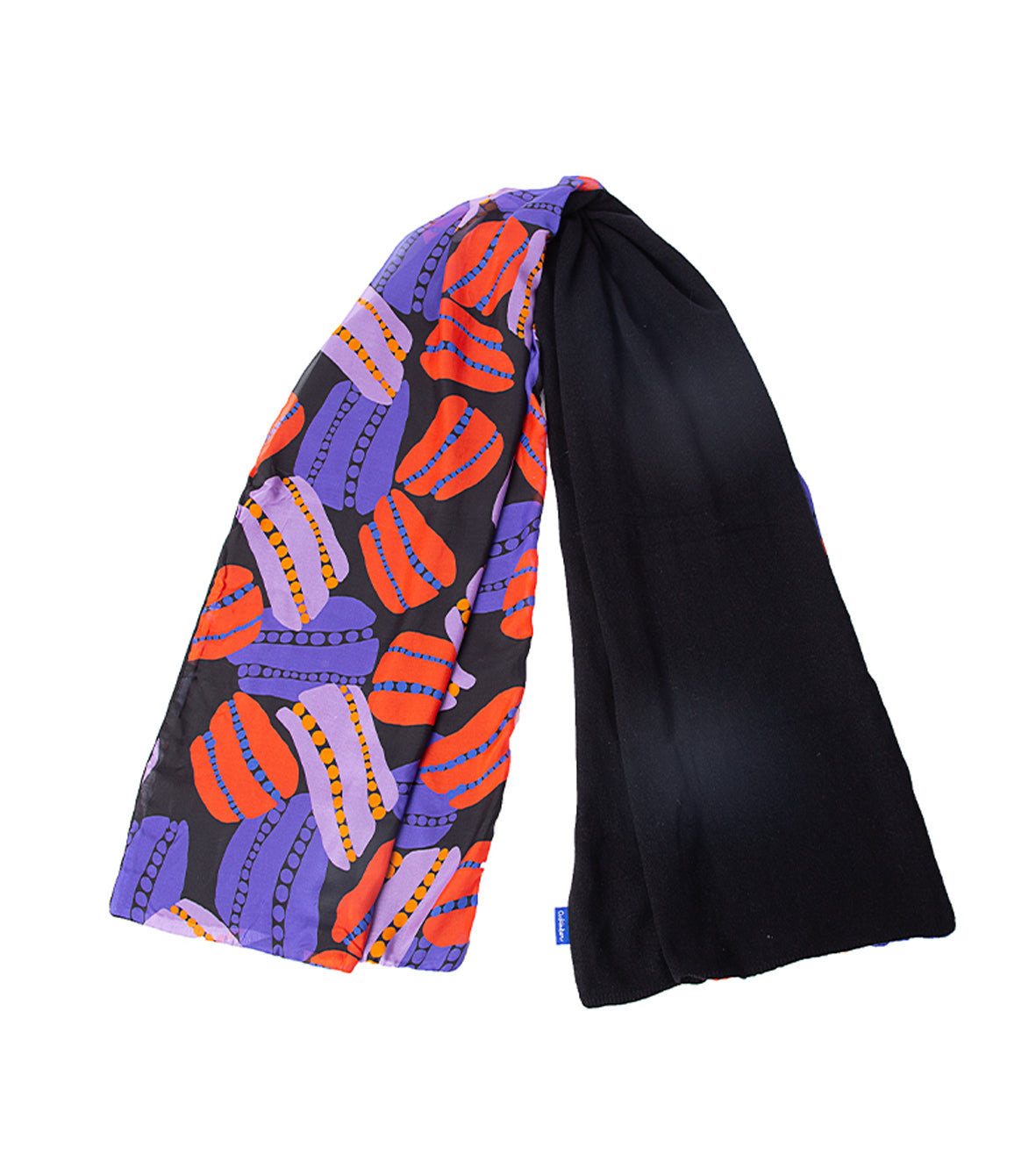 Black Anemone Cashmere Silk Chiffon Scarf | cukimber designso