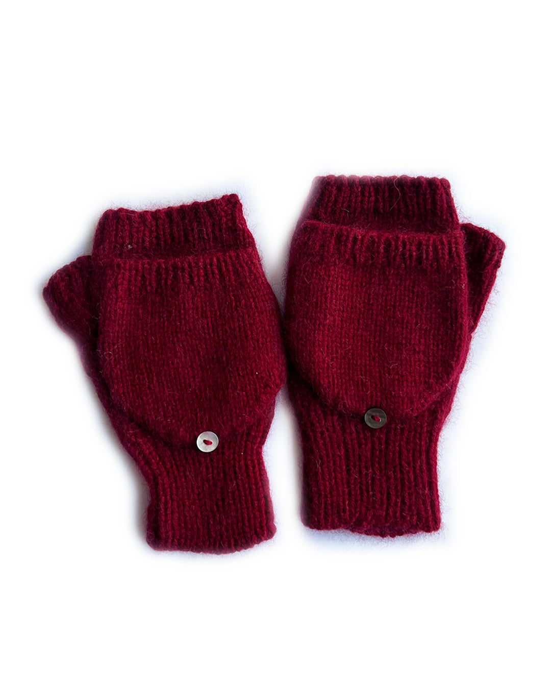 Maroon Fingerless Convertible Cashmere Mittens | cukimber designs