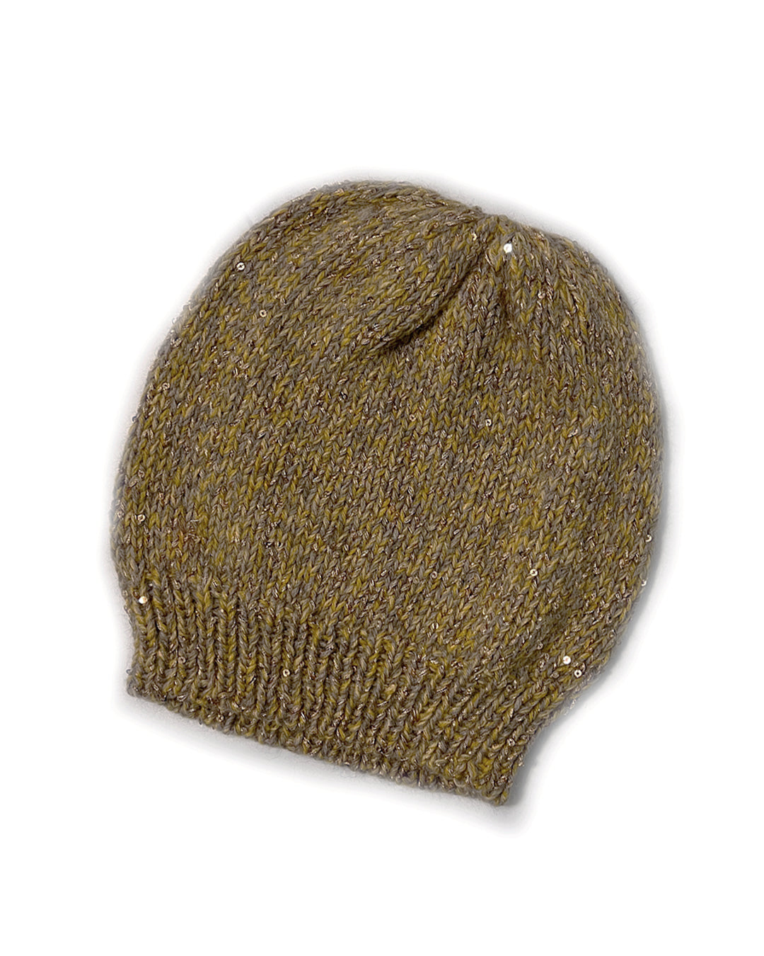 Tan Mustard Sparkle Sequin Blend Cashmere Beanie | cukimber designs