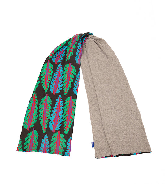 Heather Gray/ Black Chard Cashmere Silk Chiffon Scarf | cukimber designs