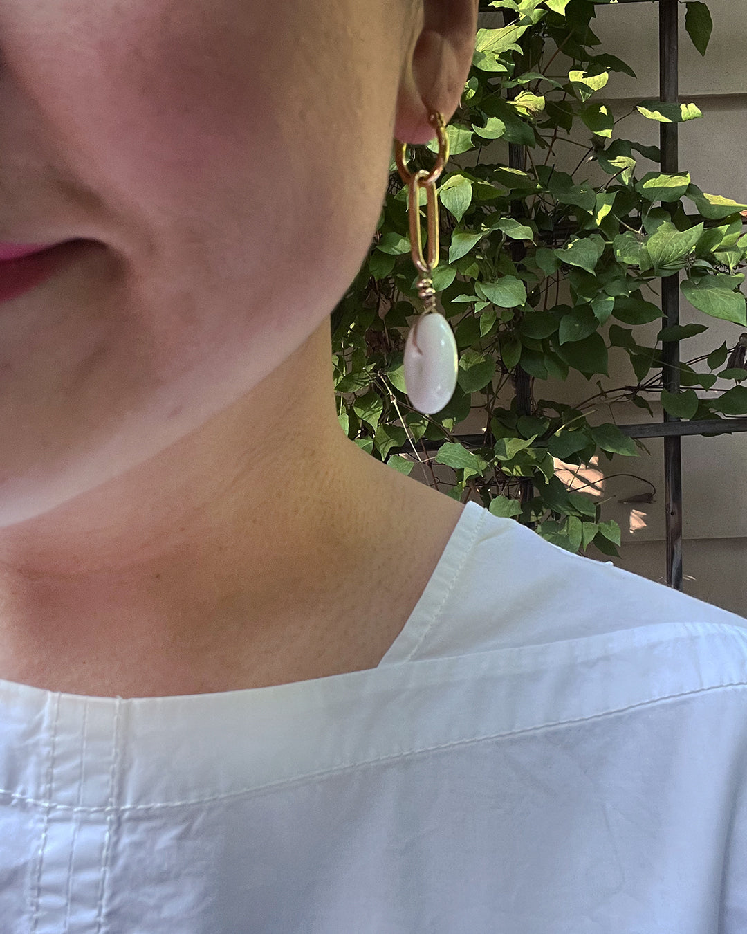 Semifine Huggies - White Ceramic Donut Earrings | cukimber designs