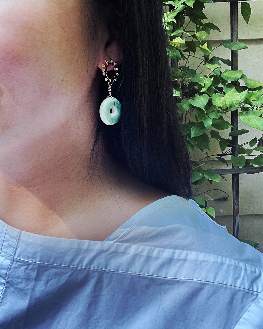 Semifine - Amoeba Light Green Ceramic Earrings | cukimber designs