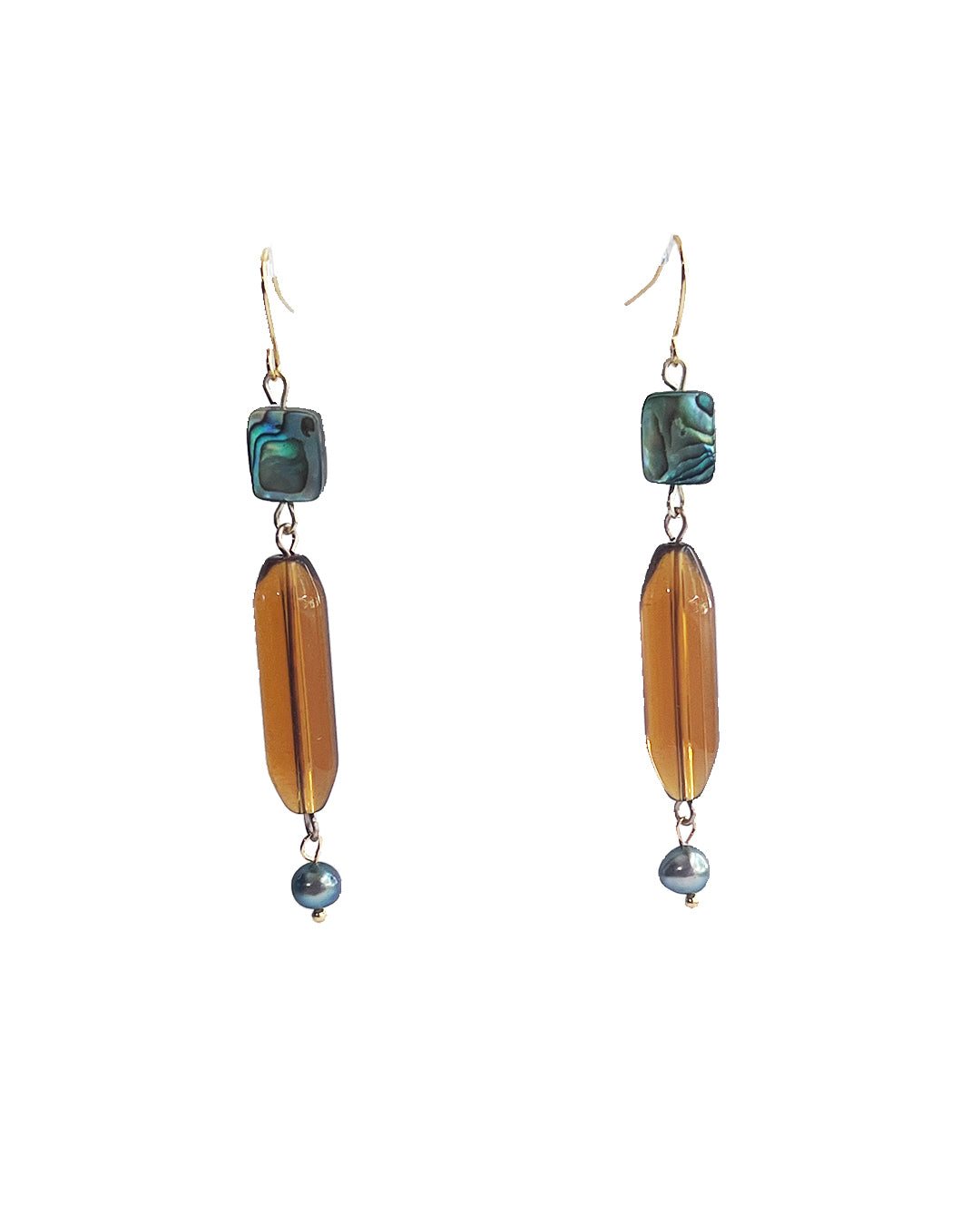 Semifine Brown Abalone Pearl Earrings | cukimber designs