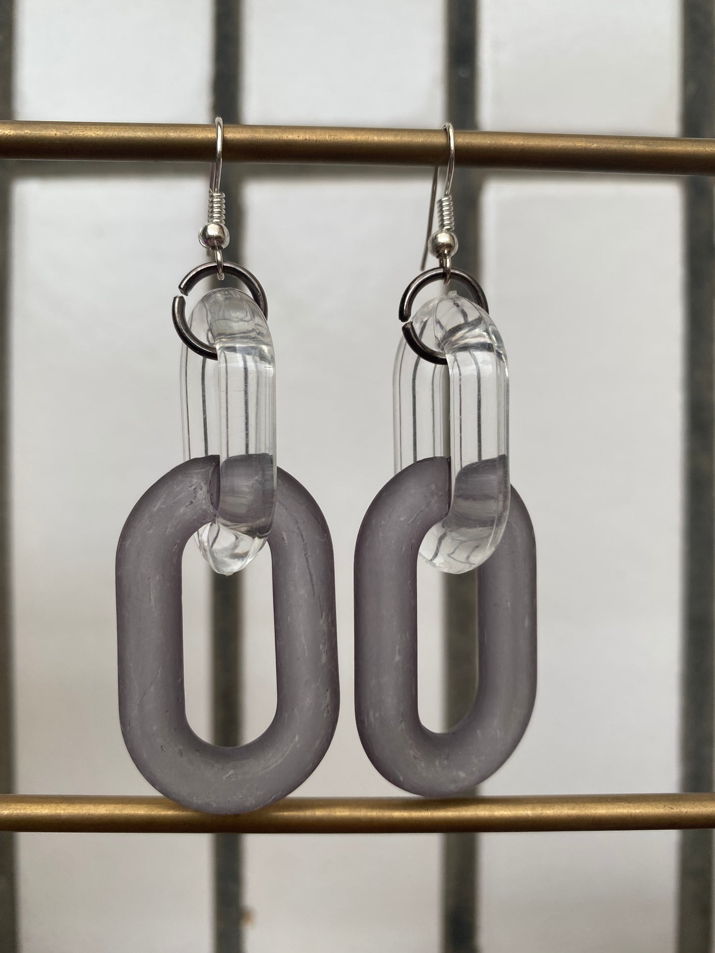 Infinite Colors Gray Chain Earrings