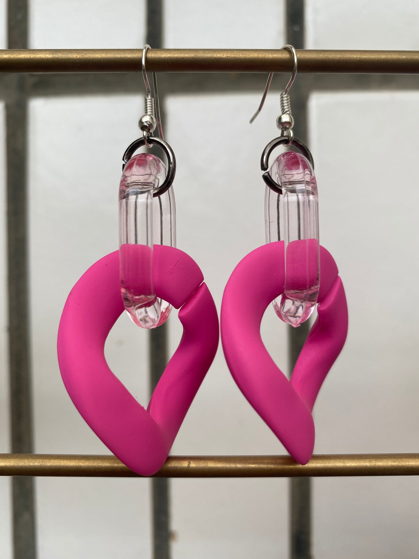 Infinite Colors Matte Pink Chain Earrings