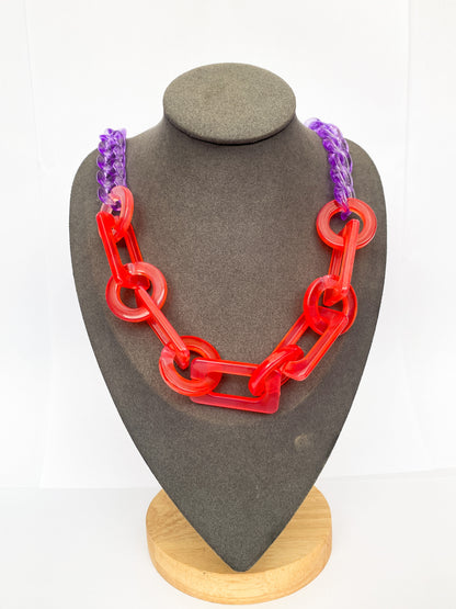 Infinite Colors Necklace - Red & Purple