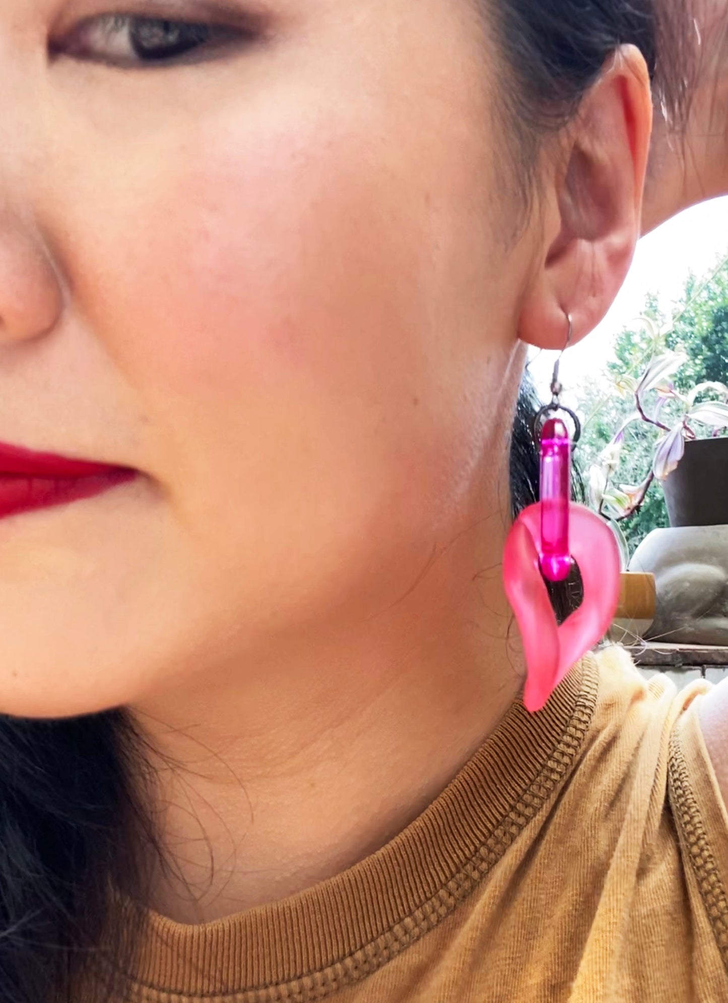 Infinite Colors Magenta Pink Chain Earrings