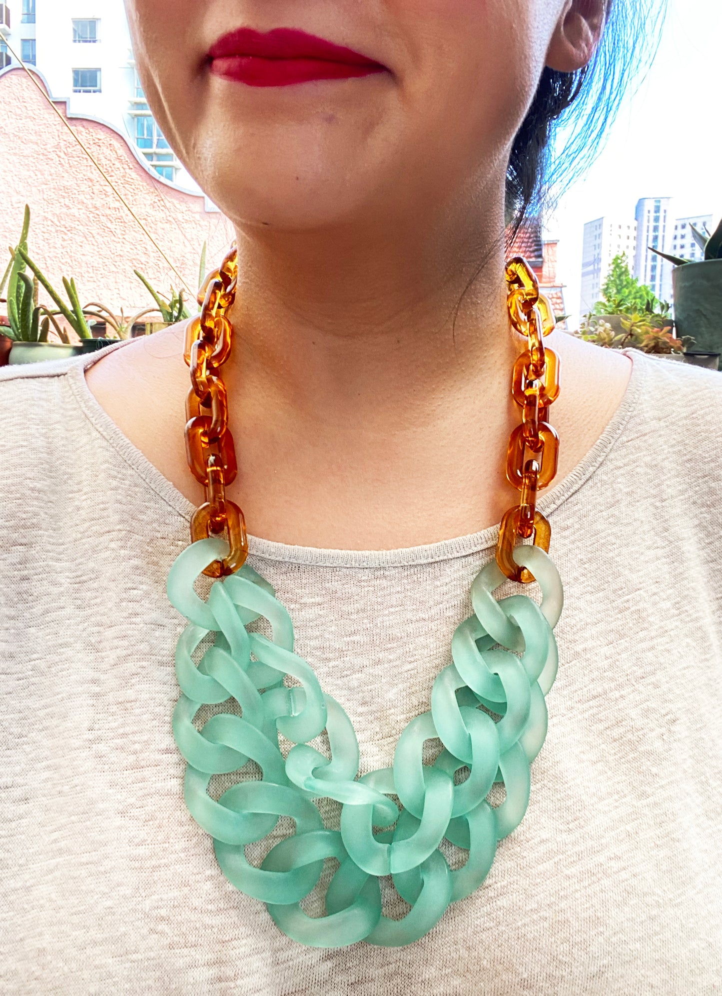 Infinite Colors Hannah Necklace - Teal Brown