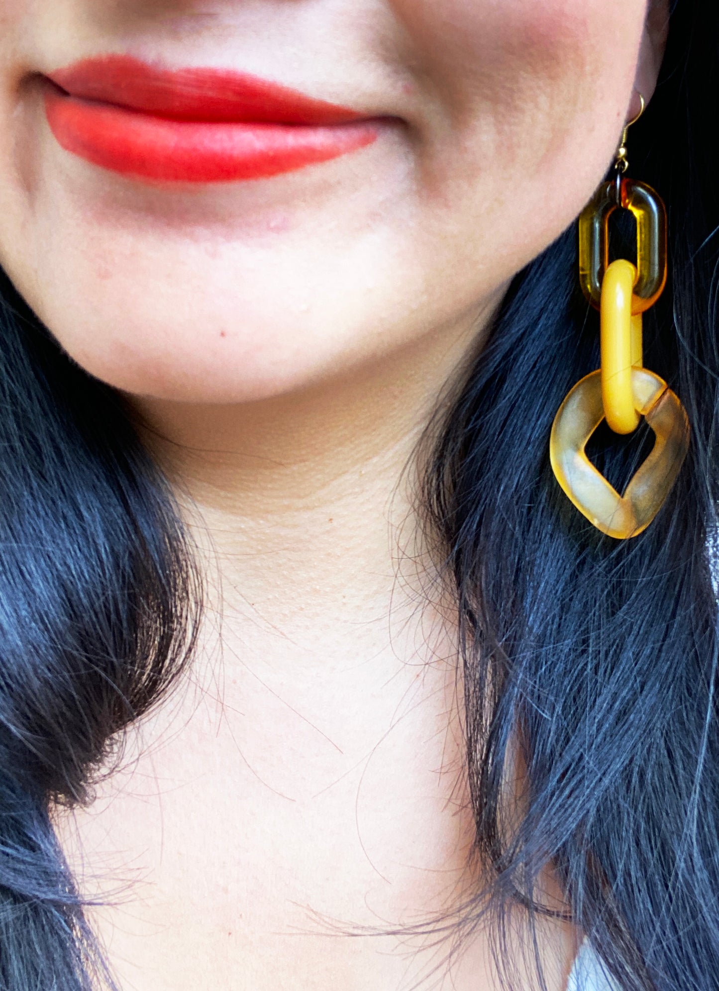 Infinite Colors Marigold Triple Chain Earrings