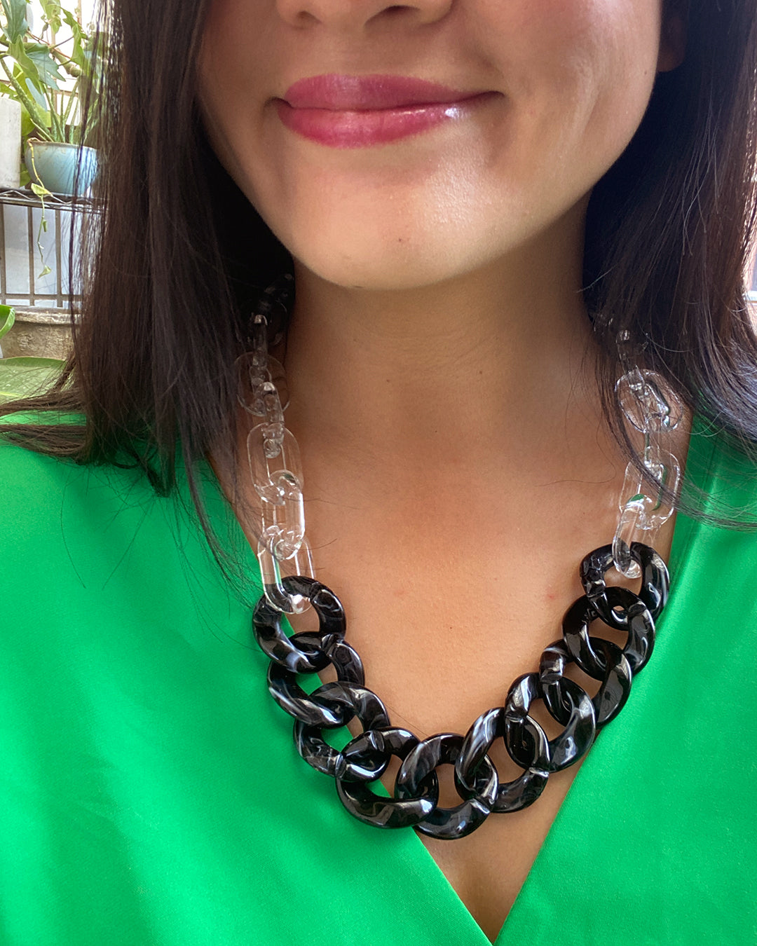 Infinite Colors Lindsay 3 Necklace - Black Clear