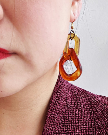 Infinite Colors Brown Chain Earrings | cukimber designs