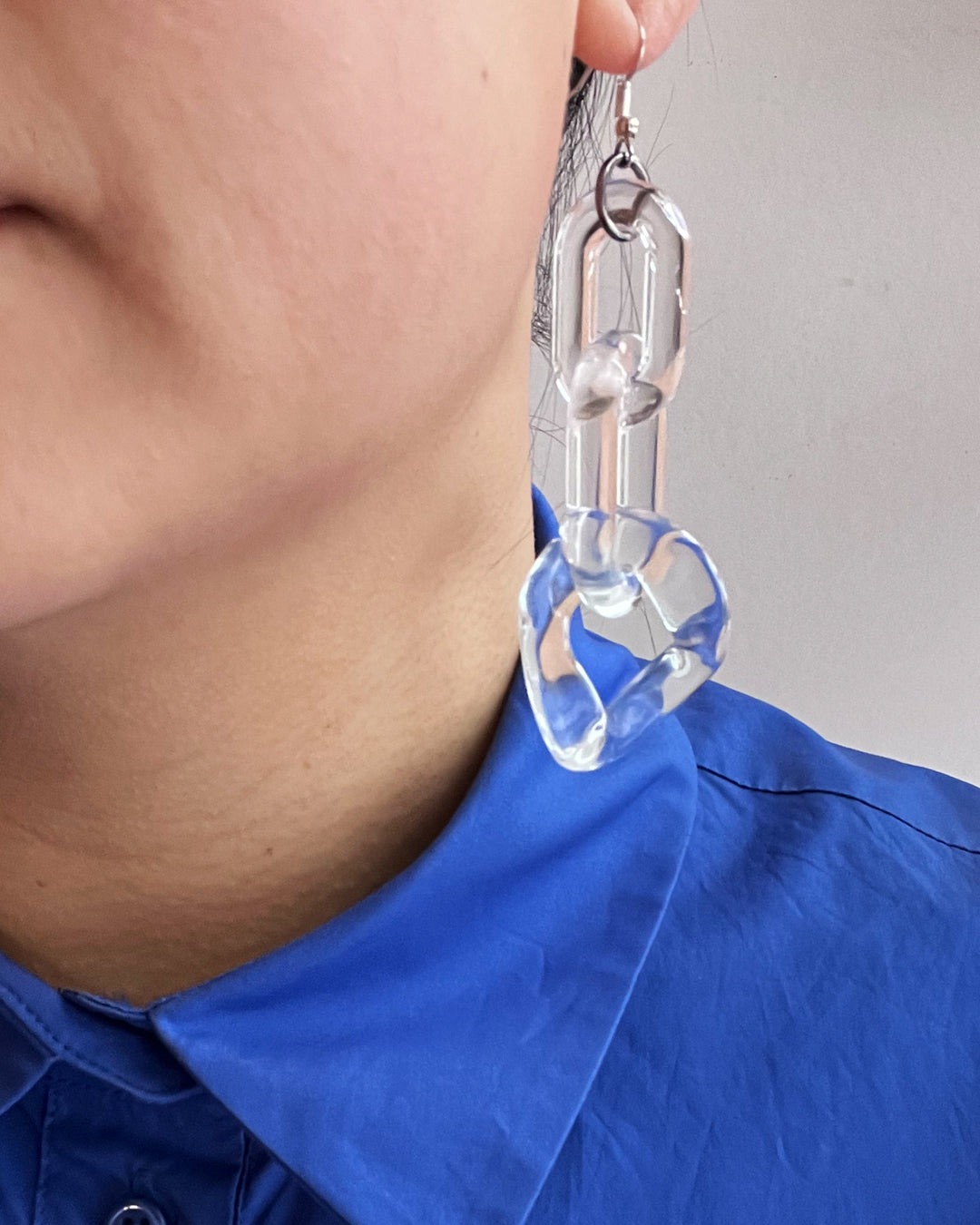 Infinite Colors Clear Triple Chain Earrings