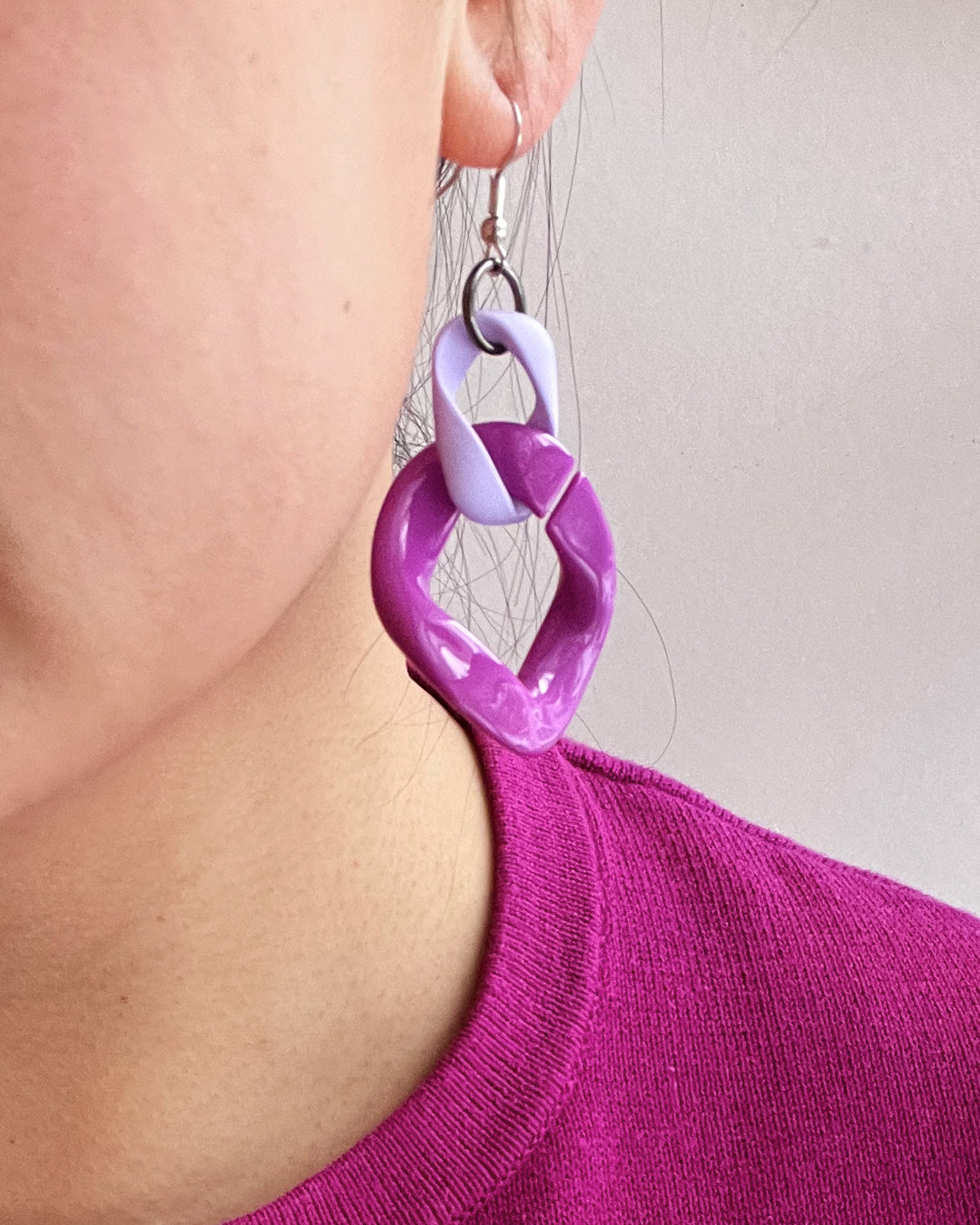 Infinite Colors Purple Chain Earrings | cukimber designs