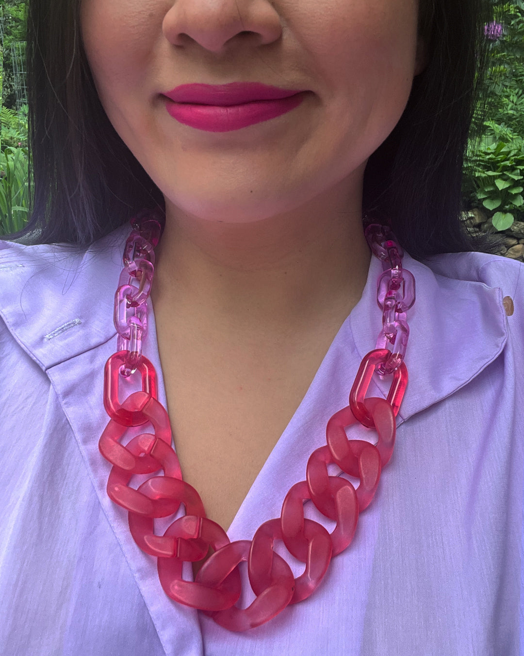 Infinite Colors Celia Necklace - Fuschia Pink Purple