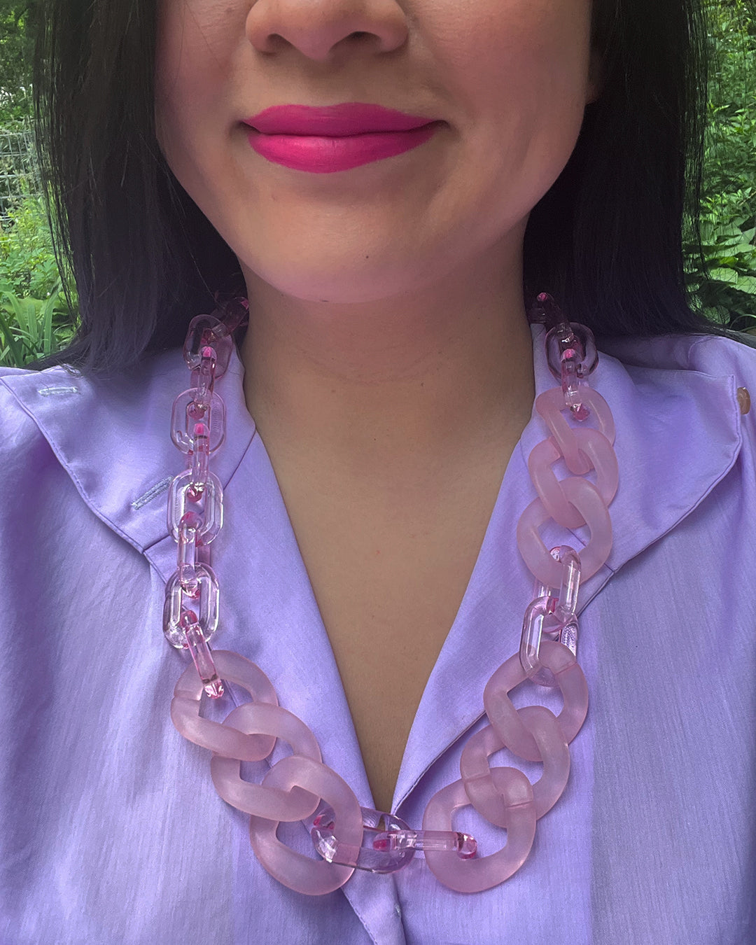 Infinite Colors Cotton Necklace - Pink