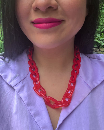 Infinite Colors Eartha 2 Necklace - Thin Red Chain