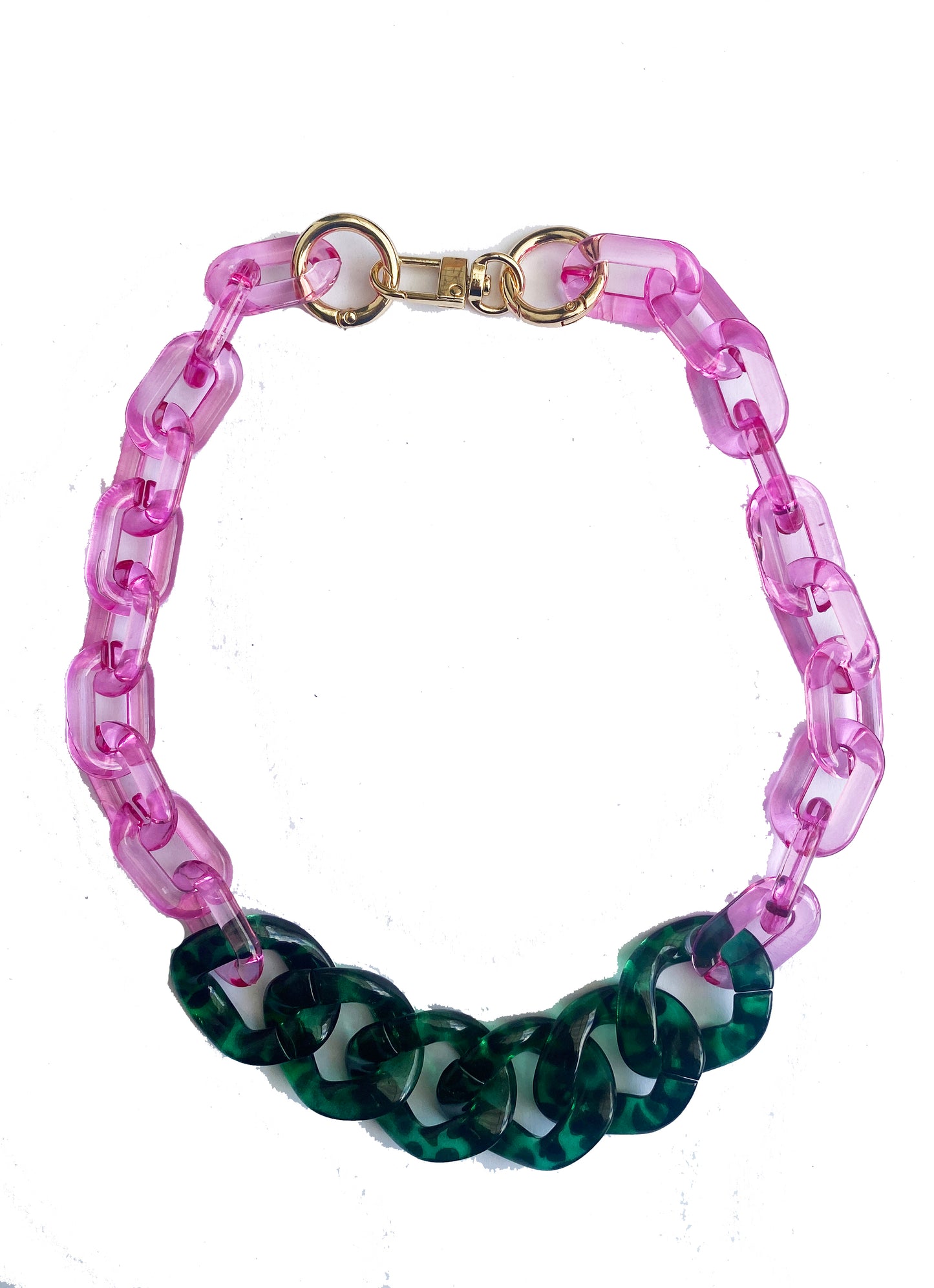 Infinite Colors Elaine Necklace - Fuschia Pink Green Tortoise