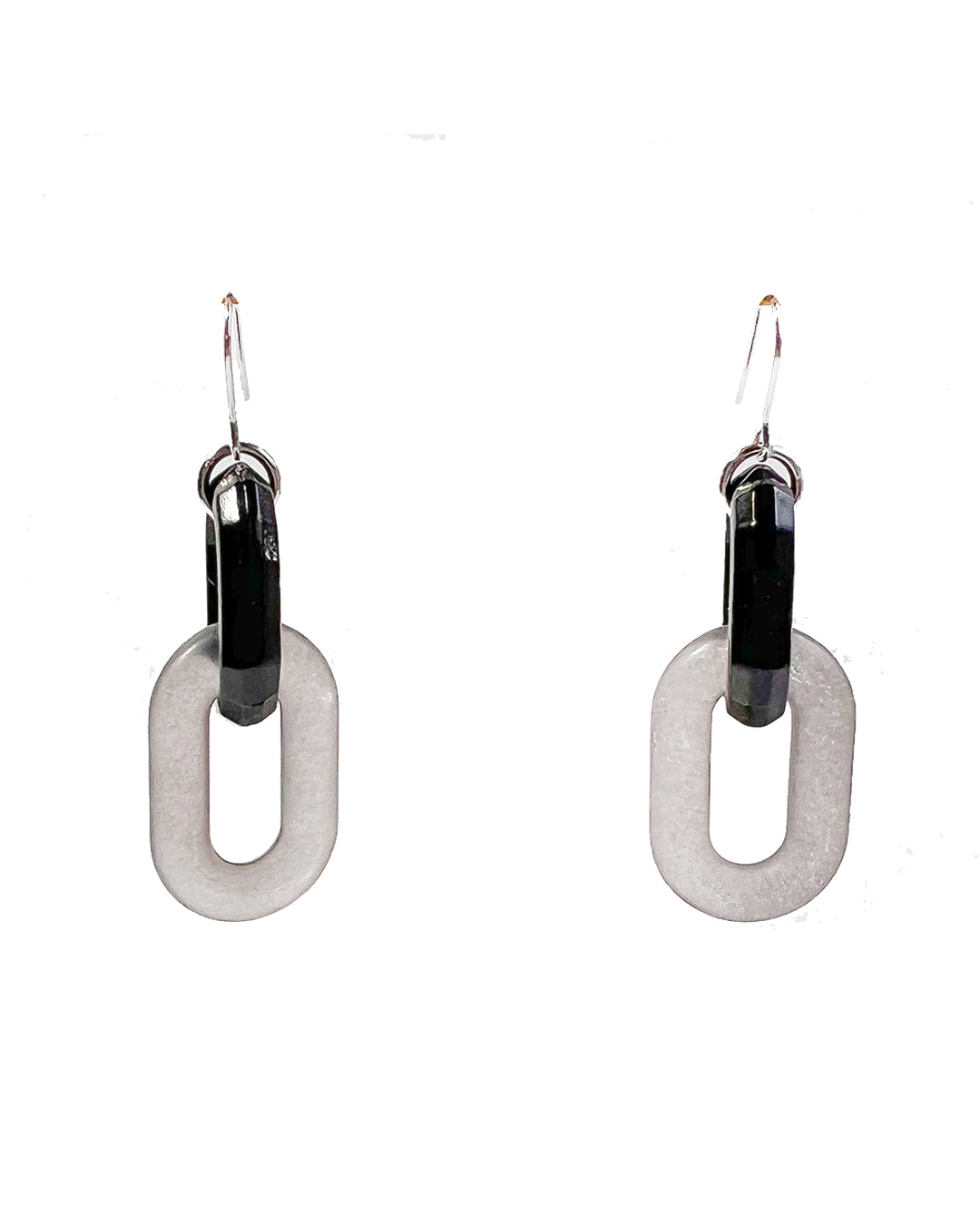 Infinite Colors Translucent Black 2 Chain Earrings