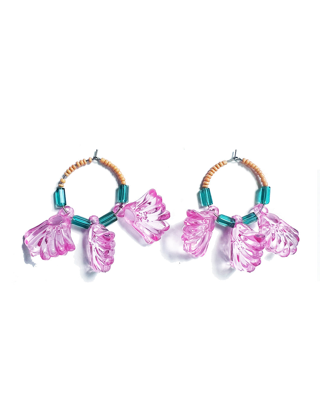 Pink Aqua Peach Fiesta Earrings | cukimber designs