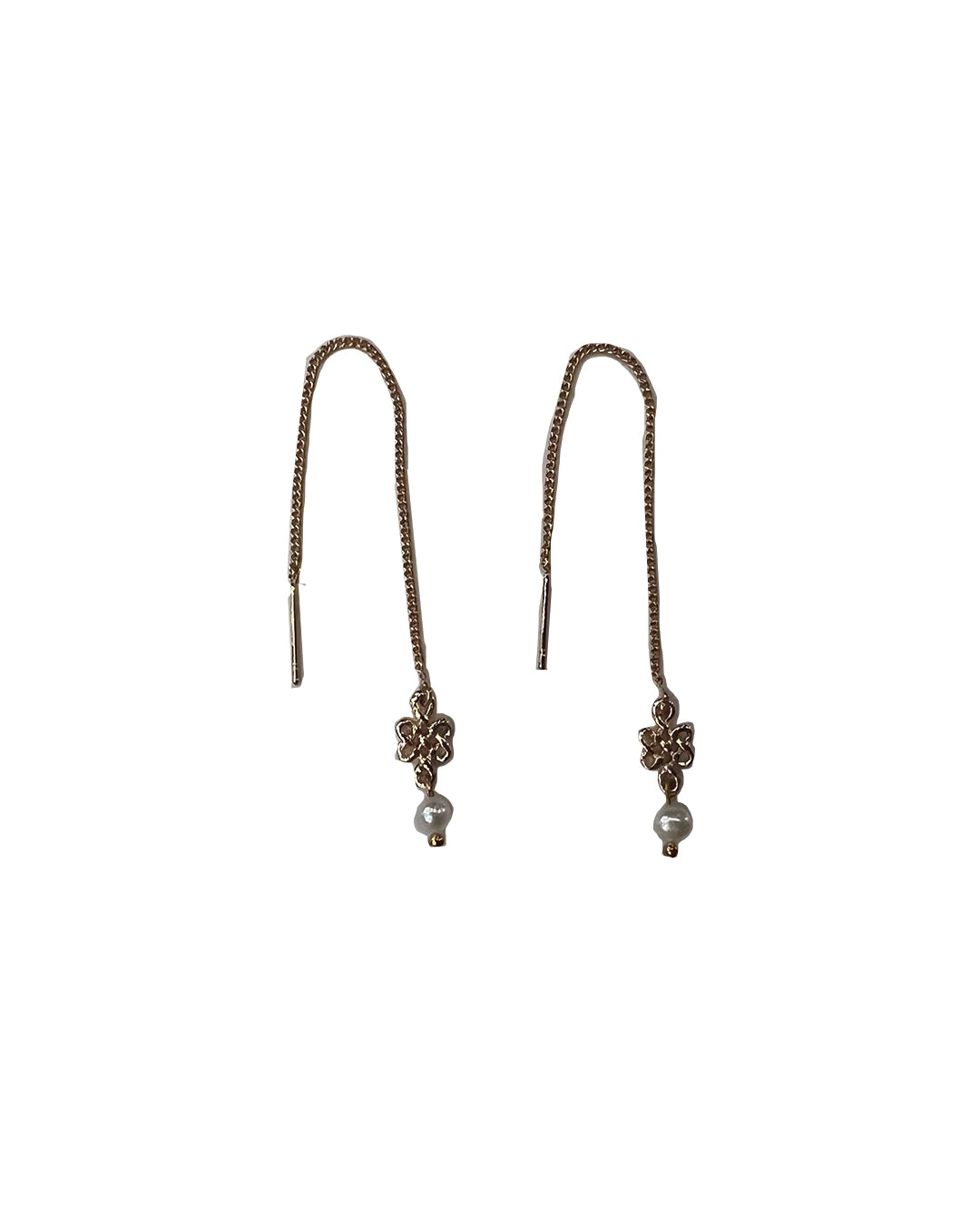 Semifine  - Endless Knot Pearl Threader Earrings | cukimber designs