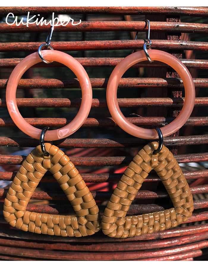 The Neutrals - Basketcase Earrings in Peach/Tan