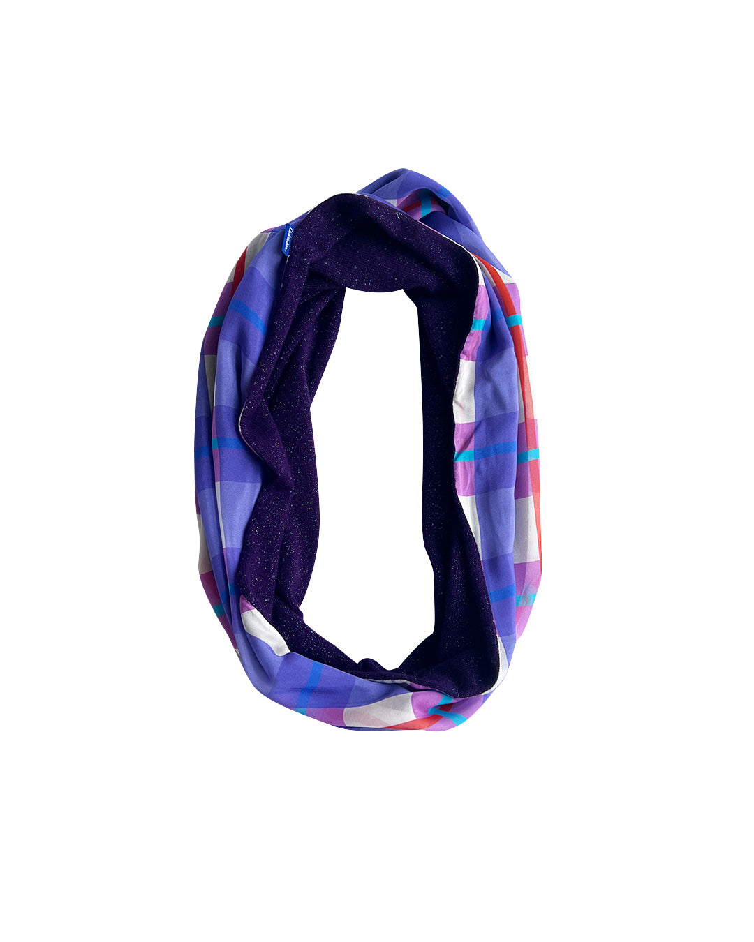 purple red blue plaid cashmere infinity loop purple scarf cukimber designs