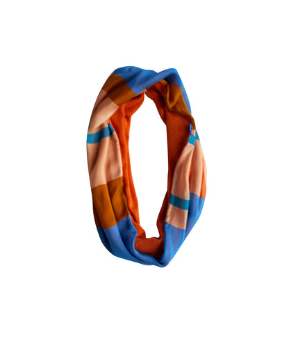 Orange Tan Peach Blue cukimber designs cashmere infinity scarf