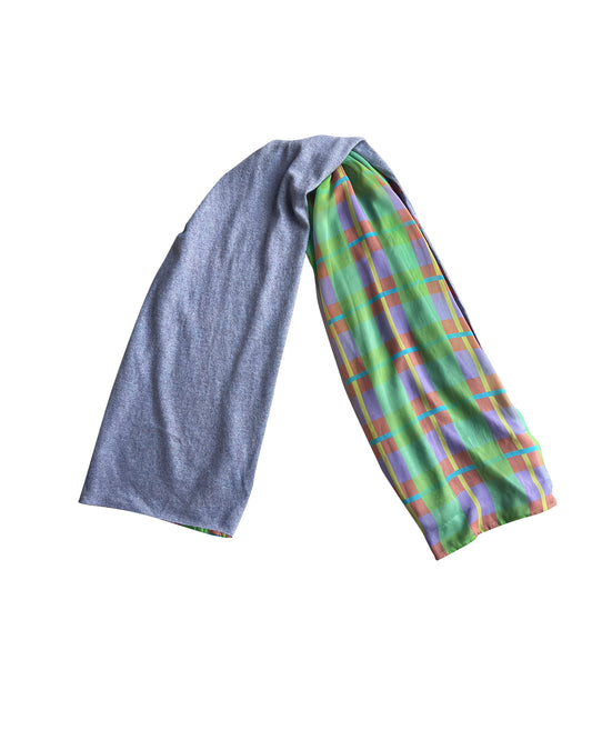 Purple Green Orange Plaid - Cashmere Chiffon Silk | cukimber designs