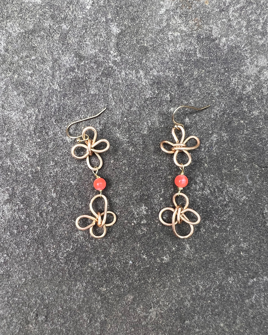 Infinity Knots - Clover Coral Earrings