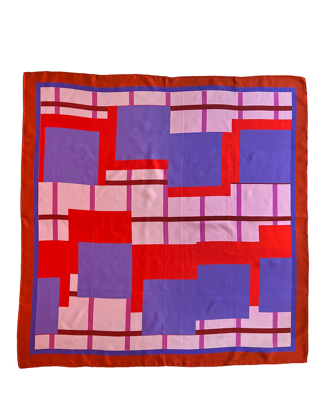 Red Purple Bloc Party SILK TWILL SCARF - PREORDER ONLY