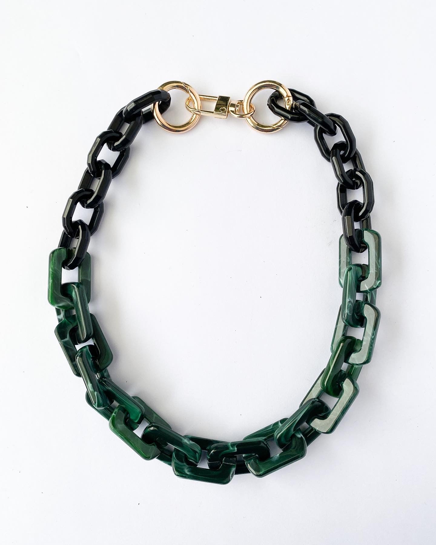 Infinite Colors Necklace -  Dark Green Black