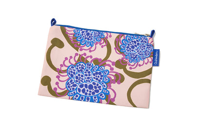 colorful makeup bag floral peach blue purple