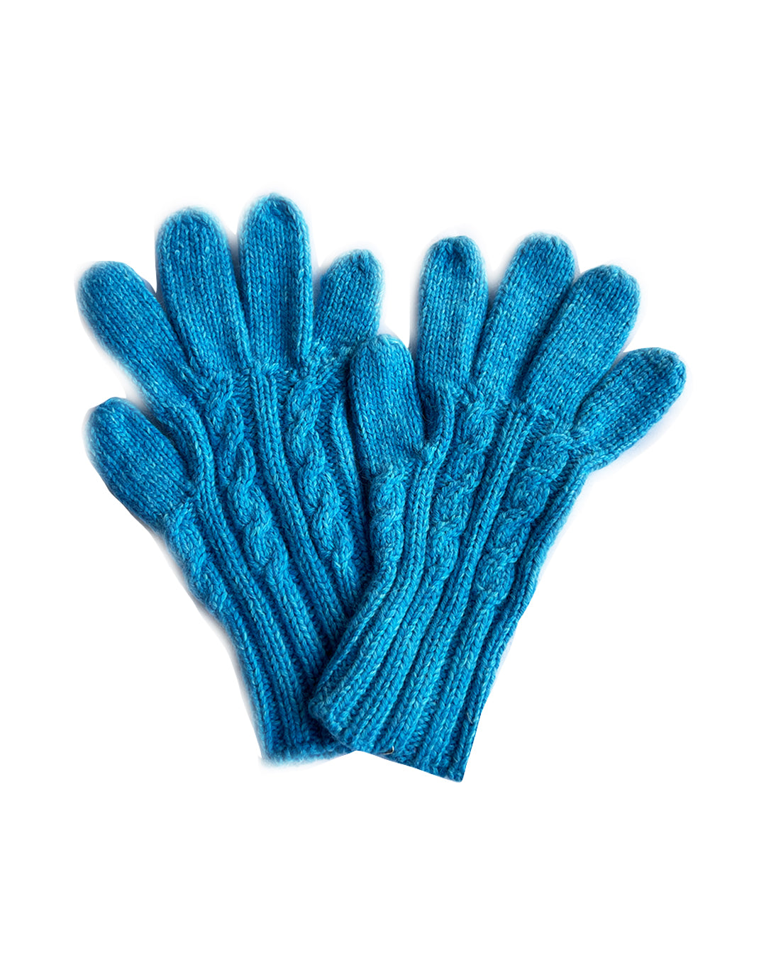 Sky Blue Cable Knit Cashmere Gloves | cukimber designs