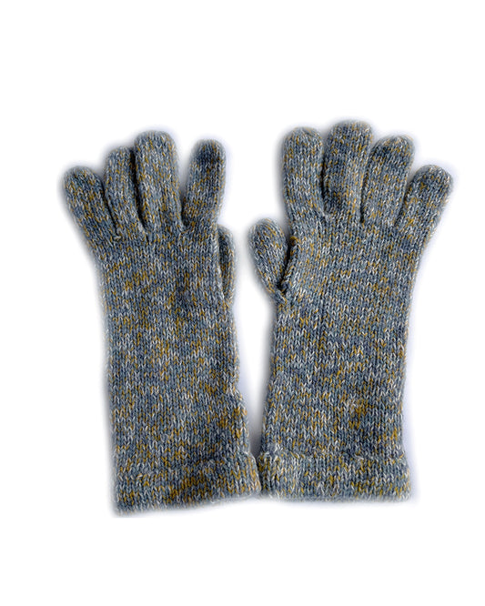 Blue Gray Mustard Blend Cashmere Gloves | cukimber designs