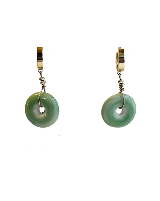 Semifine Huggies - Green Ceramic Donut Earrings | cukimber designs