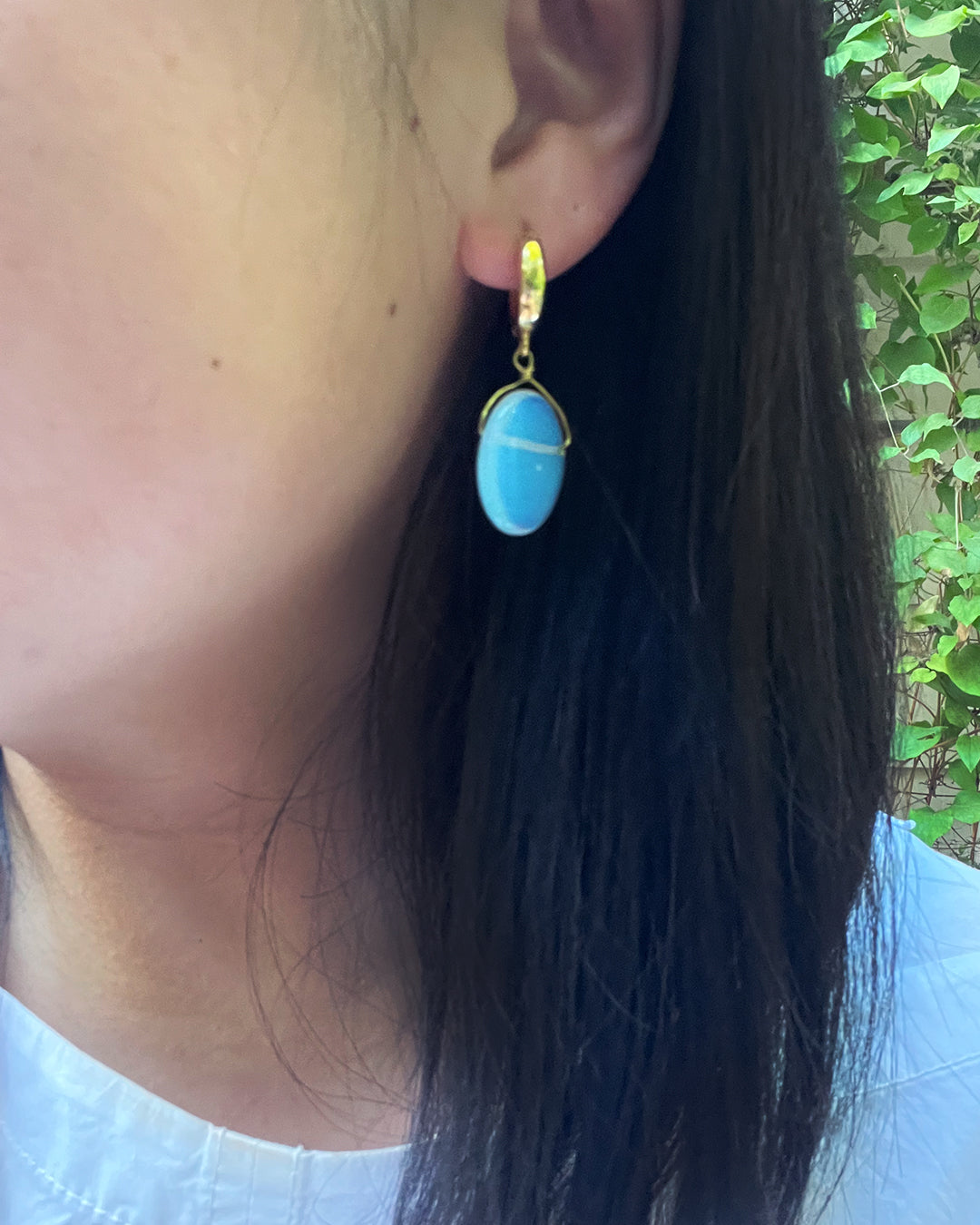 Semifine Huggies - Moonstone Earrings | cukimber designs