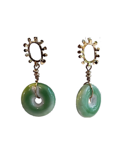 Semifine - Amoeba Light Green Ceramic Earrings | cukimber designs