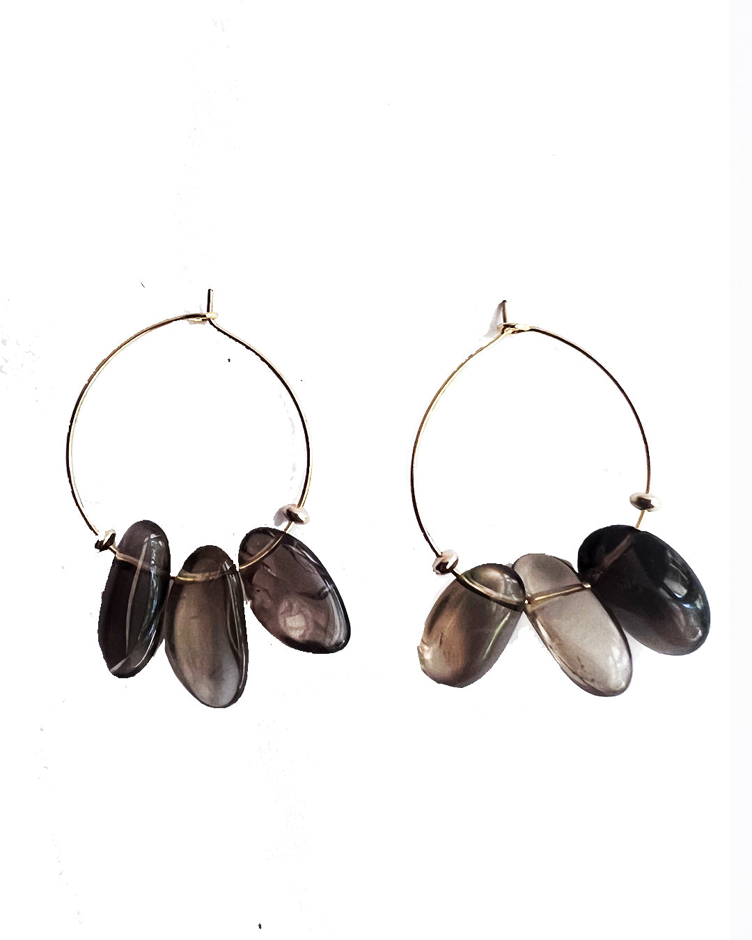 Semifine - Gray Moonstone Hoop Earrings | cukimber designs
