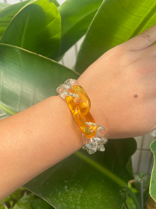 INFINITE COLORS Thin Bracelet - Clear & Marigold