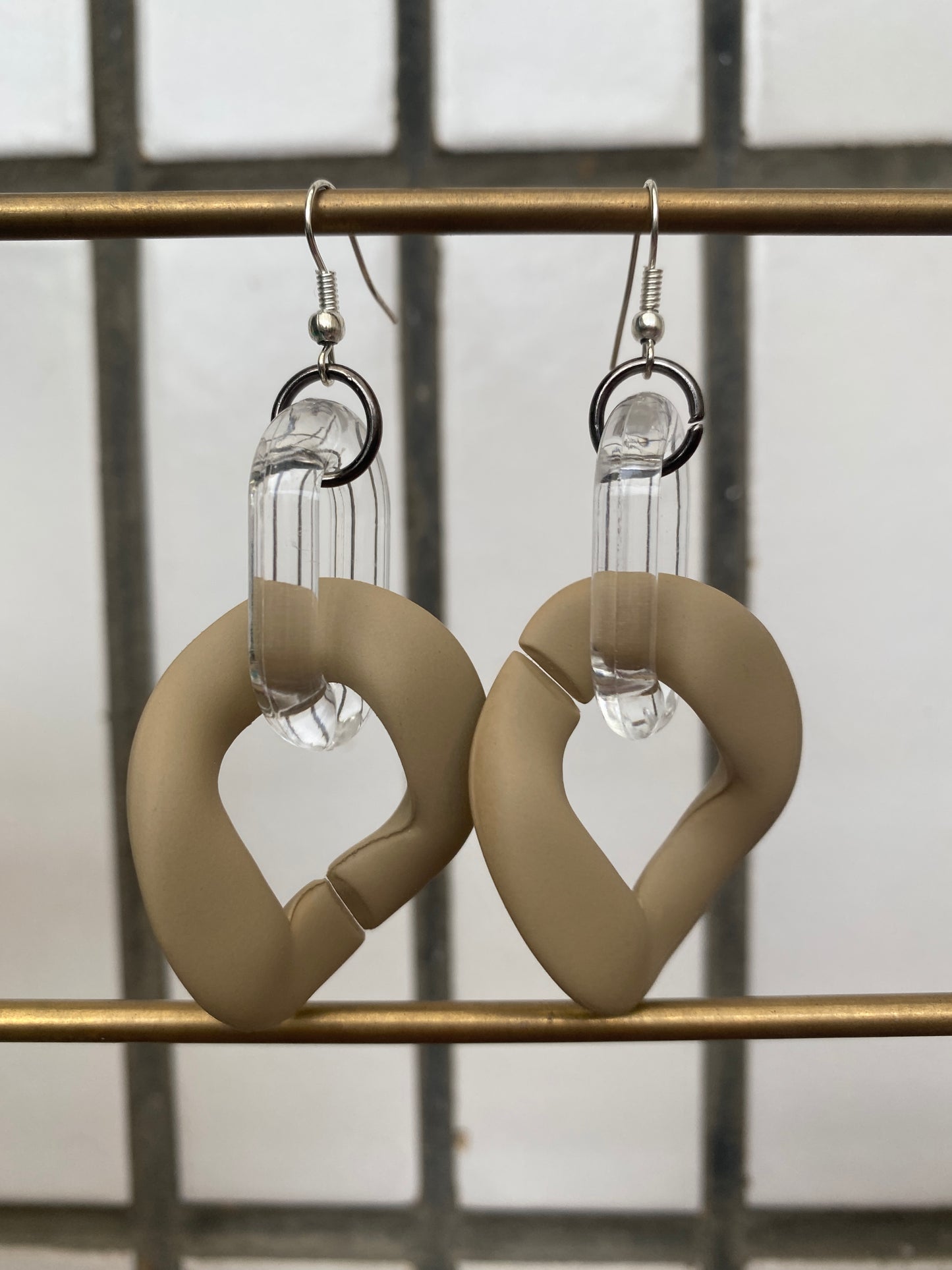 Infinite Colors Matte Beige Chain Earrings