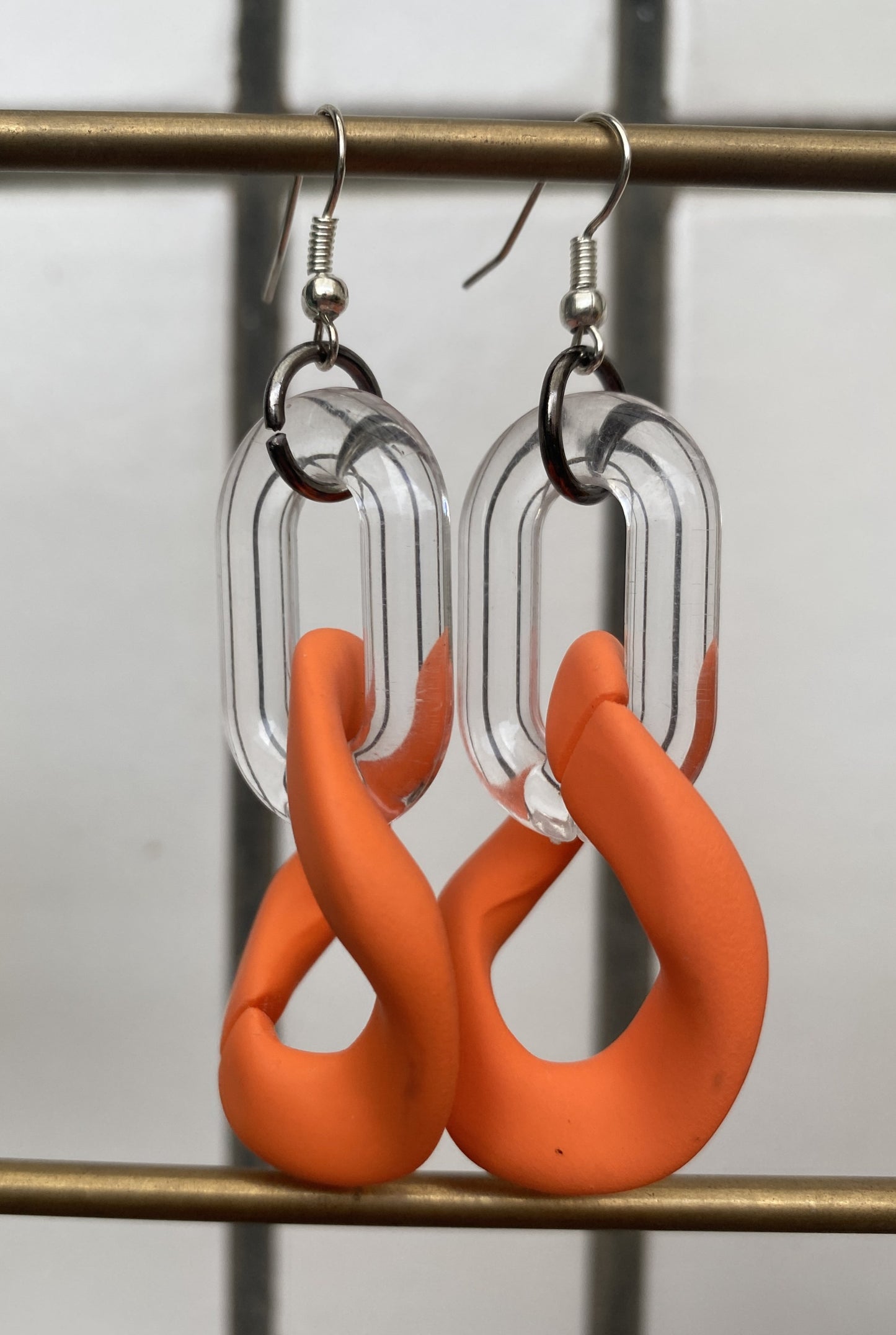 Acrylic earrings cukimber Orange Clear